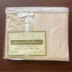 NWT  Imperial Collection Square Patchwork Twin Duvet Cover Mini Set 400 TC